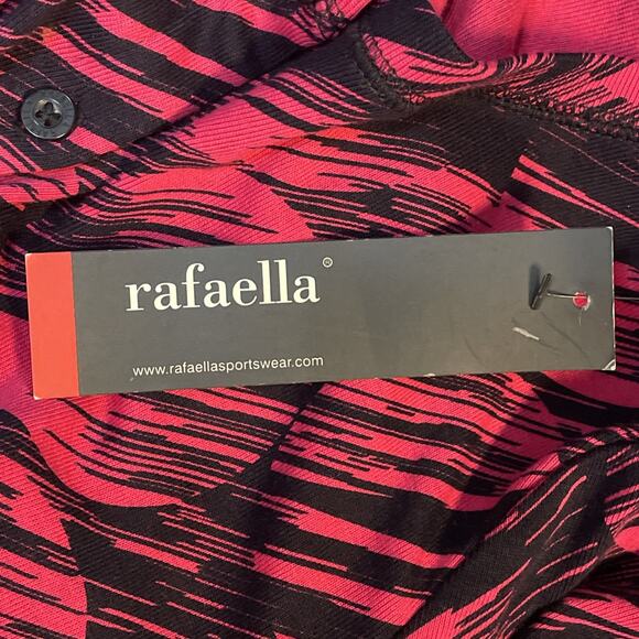 RAFAELLA Women's MEDIUM Sweater Button Front 3/4 Sleeves BLACK Dark PINK NWT - Picture 15 of 16